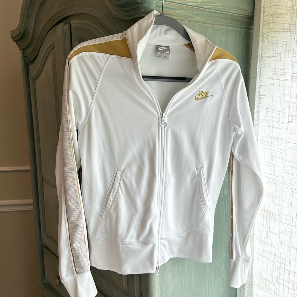 Nike White Athletic Zip Up Jacket